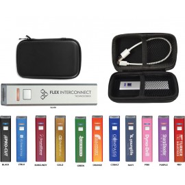Personalized 2600 mAh Power Bank with Black Zipper Travel Case  Personalized 2600 mAh Power Bank with Black Zipper Travel Case