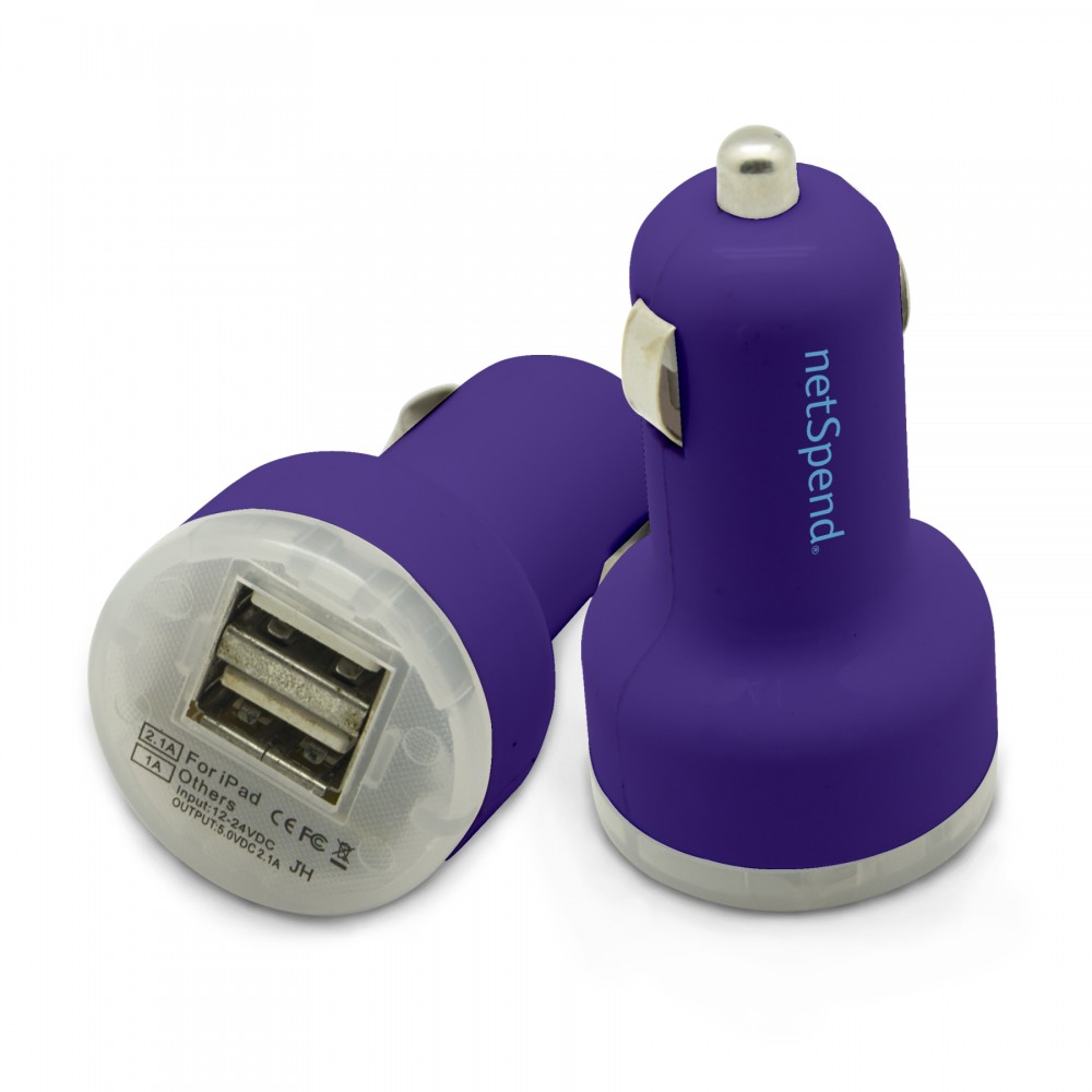 Customized Piston USB Car Charger (Purple)