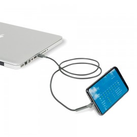 Custom Side Kick Charging Cable - Medium Grey