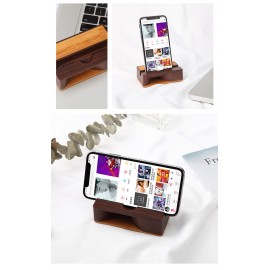 Customized Cell Phone Stand W/Sound Amplifier Natural Bamboo Wooden Desktop Mobile Phone Holder (Sound Stand)