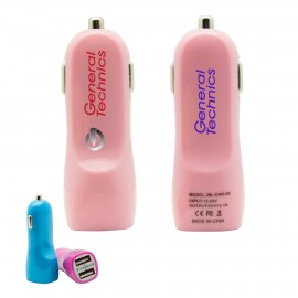 Turbo USB Car Chargers-PINK with Logo  Turbo USB Car Chargers-PINK with Logo