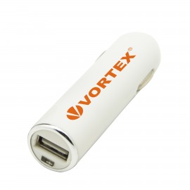 Cartridge USB Car Charger - White with Logo  Cartridge USB Car Charger - White with Logo