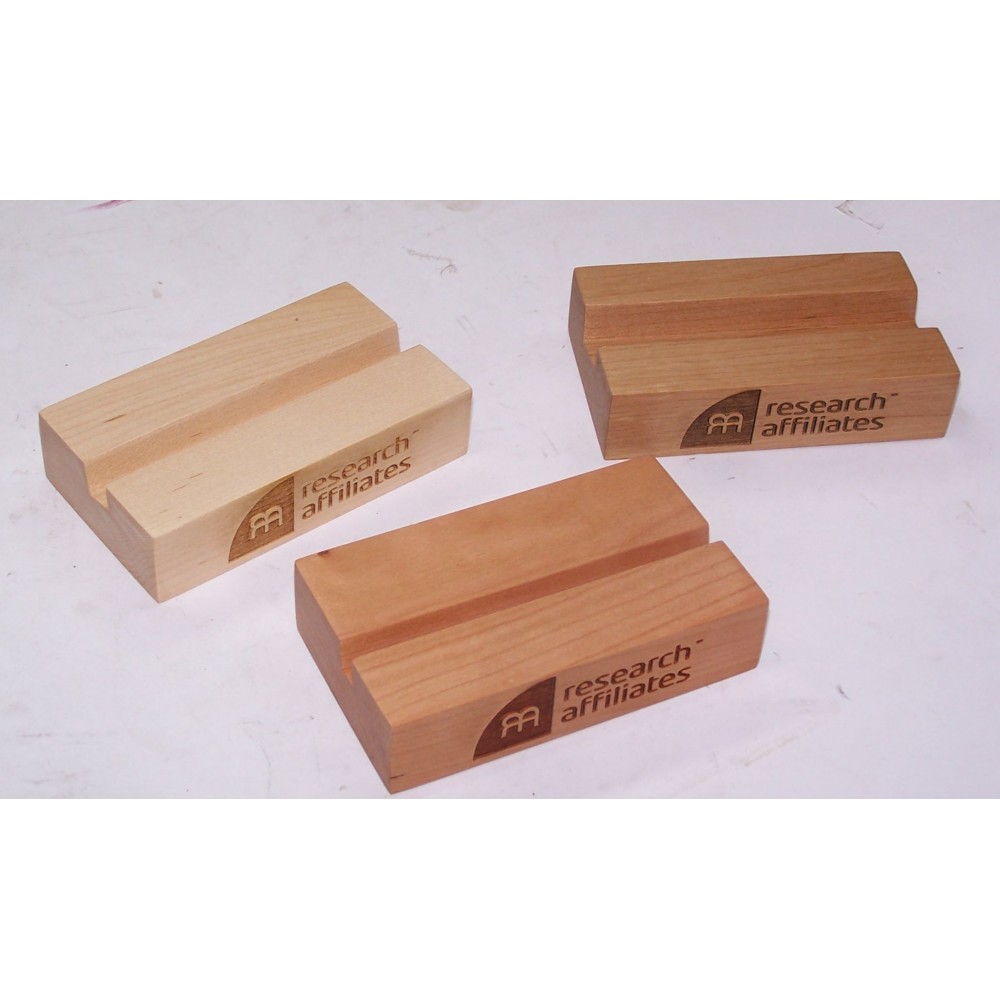 Logo Branded 3" x 5" Hardwood Block - Holds everything from cell phones to calendars