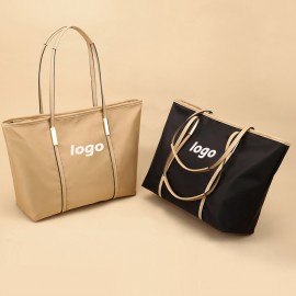 Logo Branded Women Leather Nylon Shoulder Bag Women's Oxford Large Capacity tote bag  Logo Branded Women Leather Nylon Shoulder Bag Women