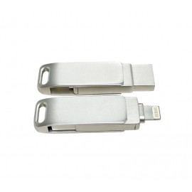 64 GB 2-in-1 Swivel USB Flash Drive 3.0 For Iphone with Logo