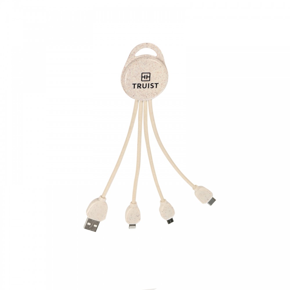 Custom Wheat Straw 3-in-1 Charging Cable Custom Wheat Straw 3-in-1 Charging Cable