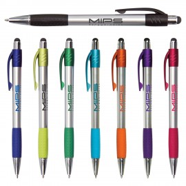 Premium Silver Stylus Pen w/ Metallic Accents with Logo