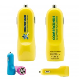 Turbo USB Car Chargers-YELLOW with Logo