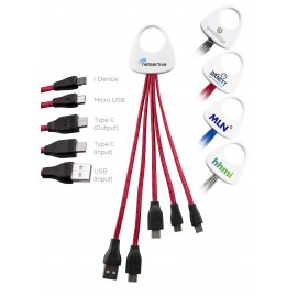 Hydra Type C Braided 3-In-2 Charging Cable with Logo