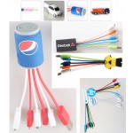 Custom PVC Top Charging USB Cable Mobile Charger - w/ Type C with Logo