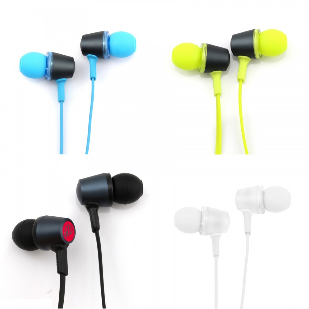 The Wave Length Metal Stereo Earbuds with upgraded speakers with Logo