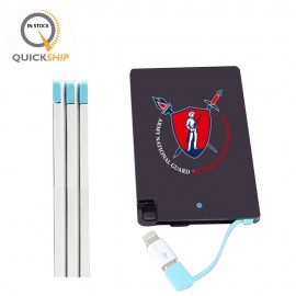 2500mah Power Bank With Built In Cable with Logo