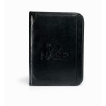 Vintage Leather Padfolio - Black with Logo