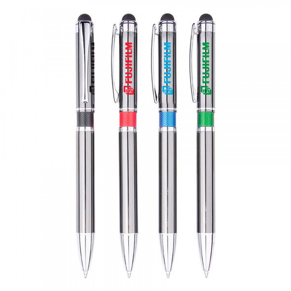 Milan Aluminum Ballpoint Stylus Pen with Logo