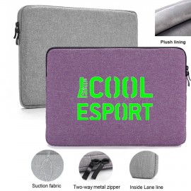 Customized Polyester Laptop Sleeve w/ Suction Fabric & Plush Interior