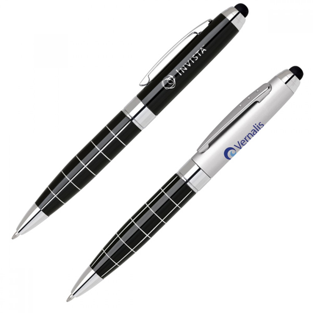 Grid Patterned Stylus Pen with Logo