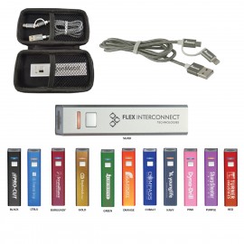 2600mAh Power Bank w/ Travel Zip Case & Duo MFI Cord with Logo  2600mAh Power Bank w/ Travel Zip Case & Duo MFI Cord with Logo