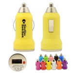 Bullet USB Car Charger (Yellow) with Logo