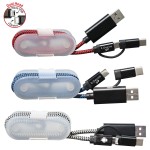 Case-Lock 3-in-1 Premium Type-C Micro USB and iDevice Cable with Logo