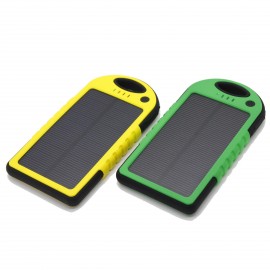 Portable Plastic Solar Power Bank - 5000 mAh with Logo