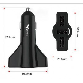 Promotional 3 Ports Universal 5V 5.2A Car USB Charger w/Rocket Shaped