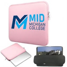 Neoprene Laptop Sleeve w/ Zipper & Interior Compartment with Logo