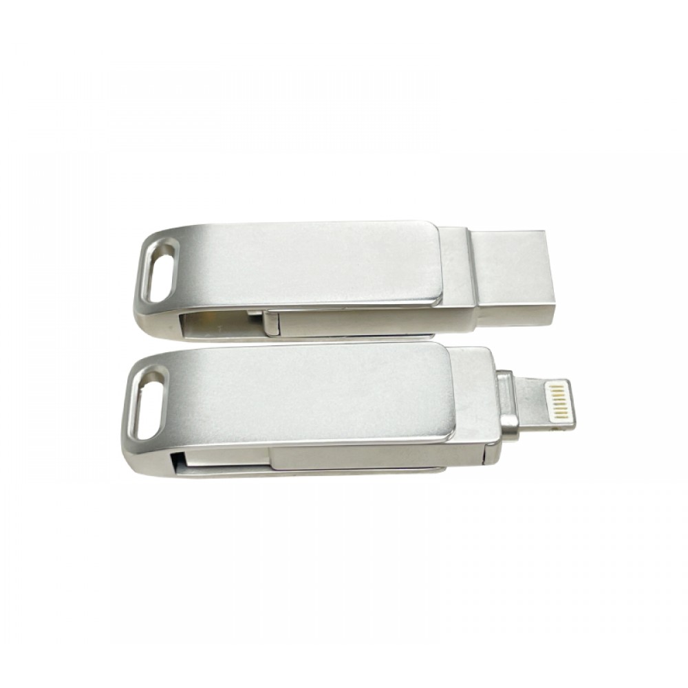 256 GB 2-In-1 Swivel USB Flash Drive 3.0 For Iphone with Logo