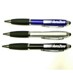 Custom Ballpoint Pen with Soft Touch Stylus (Contoured Grip)