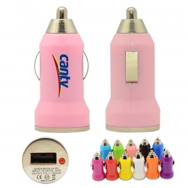 Promotional Bullet USB Car Charger (Pink)
