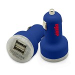 Piston USB Car Charger (Blue) with Logo