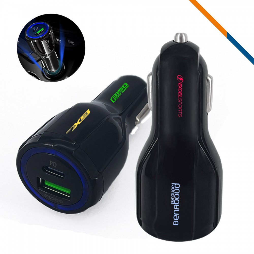 Volo PD Dual Car Charger with Logo