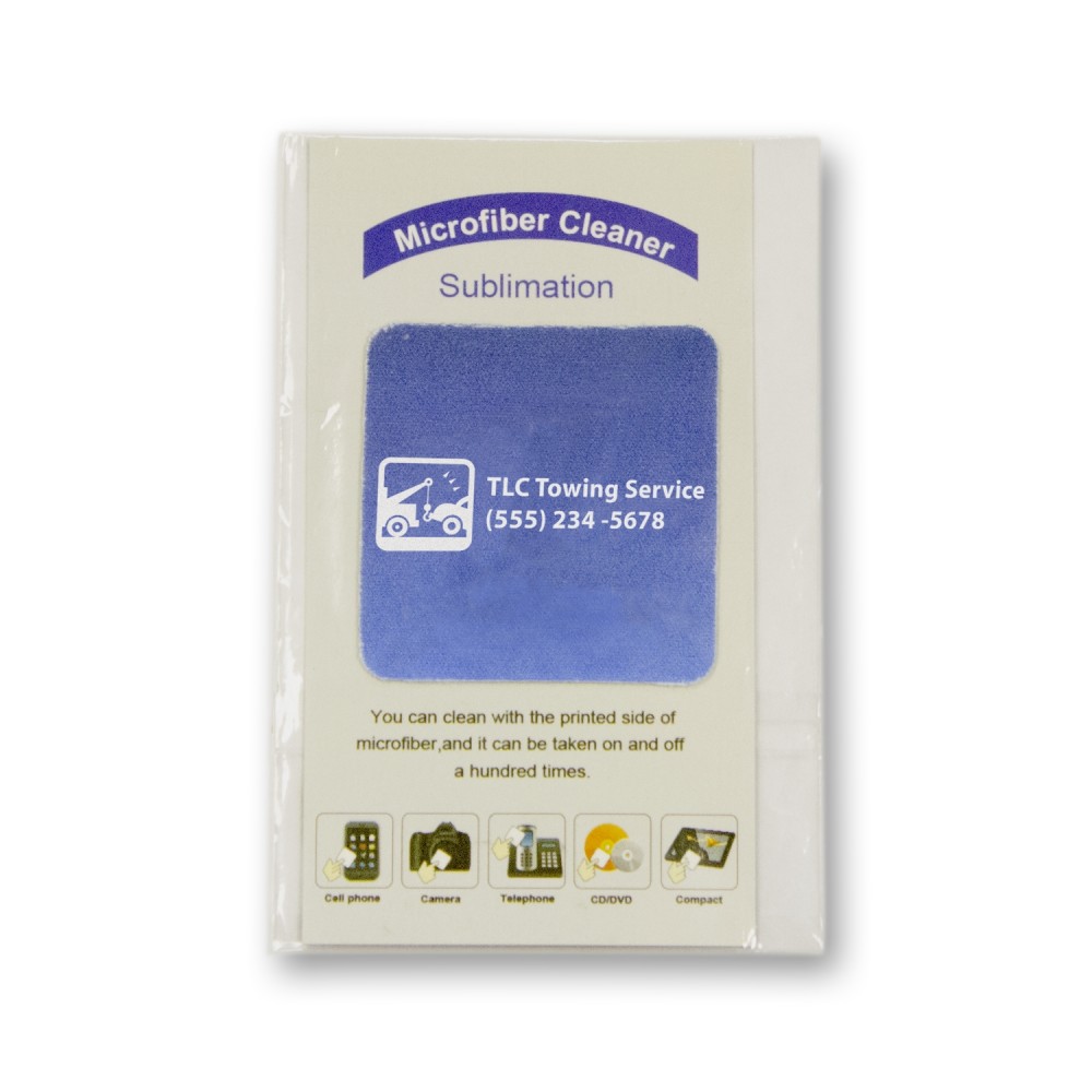 Rounded Square Magic Screen Cleaner w/Custom Backer Card with Logo