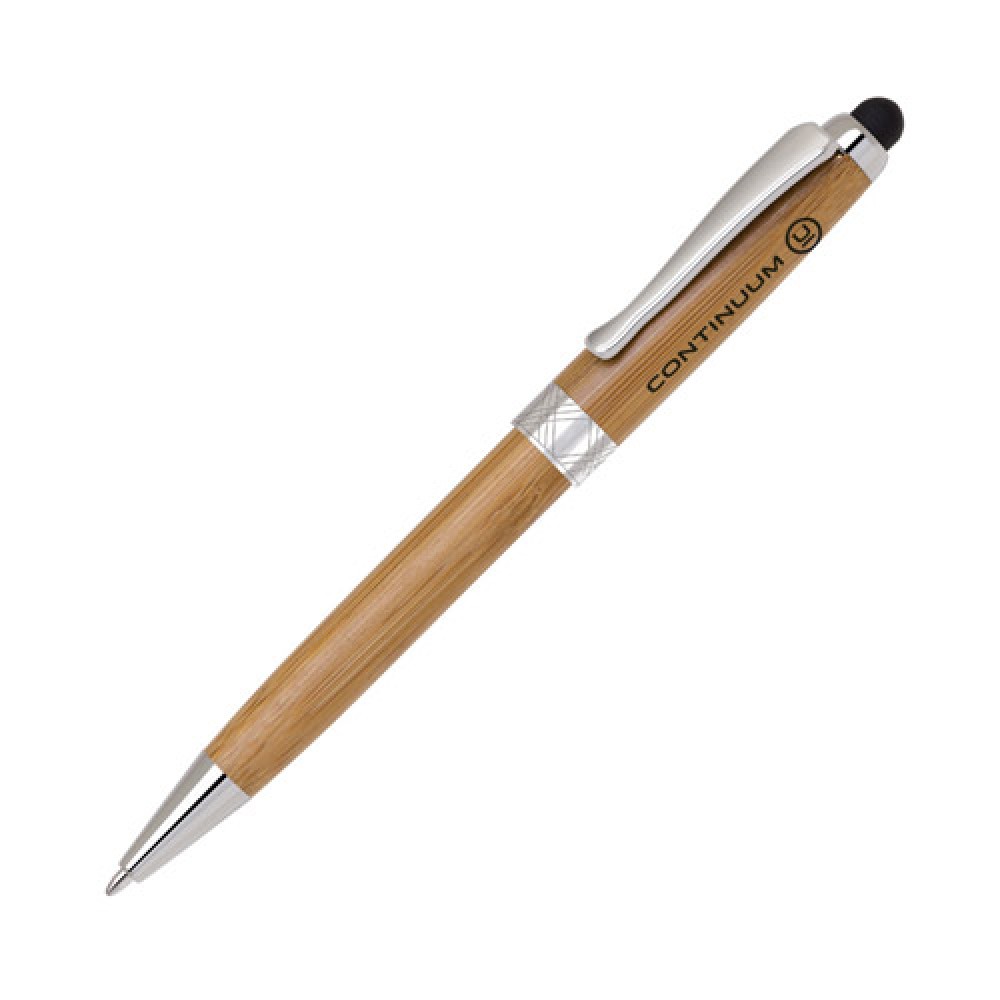 The Sensi-Touch Bamboo Twist action ball point/Stylus with Logo