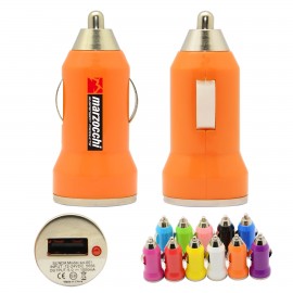Logo Branded Bullet USB Car Charger (Orange)
