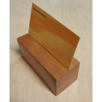 1.5" x 3.5" Hardwood Block - holds everything from cell phones to calendars - USA-Made with Logo