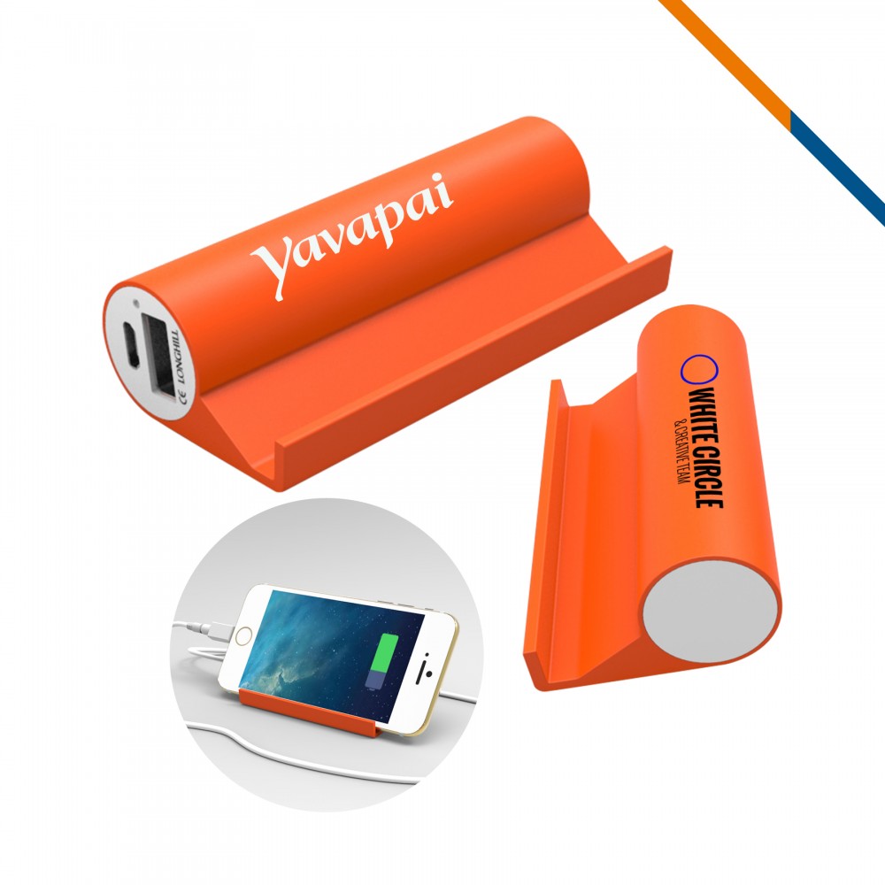 2in1 Power Bank Stand-2200 MAH (Orange) with Logo