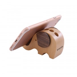 Logo Branded Elephant Wooden Mobile Stand Phone Holder