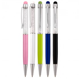 Logo Branded Princess Ballpoint Twist Stylus Pen (Black)