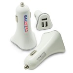 Missile USB Car Charger - White with Logo