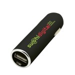 Cartridge USB Car Charger - Black with Logo