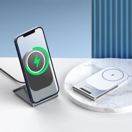 15W Magnetic Foldable Wireless Charger Station Phone Holder with Logo  15W Magnetic Foldable Wireless Charger Station Phone Holder with Logo