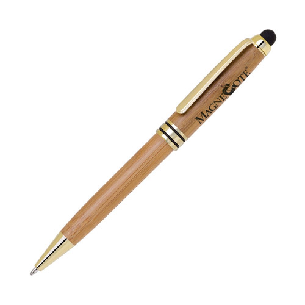 Logo Branded The Sensi-Touch Bamboo Twist action ball point/Stylus