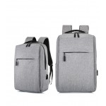 Laptop USB Connector Snow Canvas Backpack with Logo
