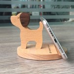 Dog Wooden Mobile Stand Phone Holder with Logo