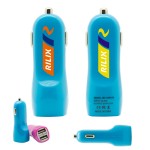 Customized Turbo USB Car Chargers-Blue