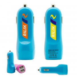 Personalized Turbo USB Car Chargers-Blue