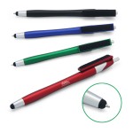 Solid Color 3-in-1 Stylus Ballpoint Pen & Screen Cleaner with Logo