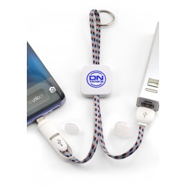 Custom 3-in-1 Type C & Dual Head Braided Charging Cables for Mobile Devices