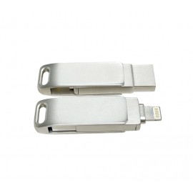 2 G B2-in-1 Swivel USB Flash Drive 3.0 For Iphone with Logo  2 G B2-in-1 Swivel USB Flash Drive 3.0 For Iphone with Logo