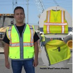 Customized 3C Products ANSI 107-2020 Class 2 Deluxe Surveyor Safety Vest Neon Green With Pockets